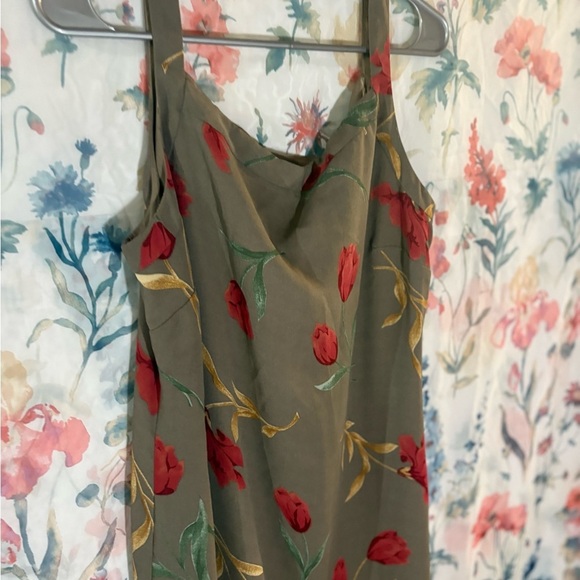Vintage Maggy London Red Floral Maxi Dress - Picture 3 of 8